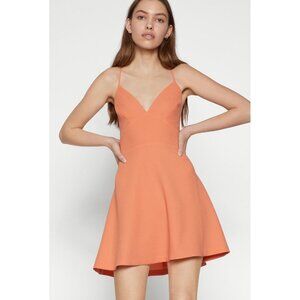 BCBGeneration Cocktail Dress Mini Papaya Orange Skater Straps